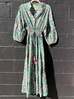 Turquoise Kiss Long Mao Dress