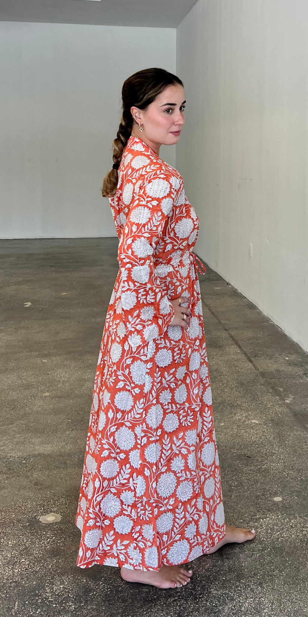 Orange Button Dress