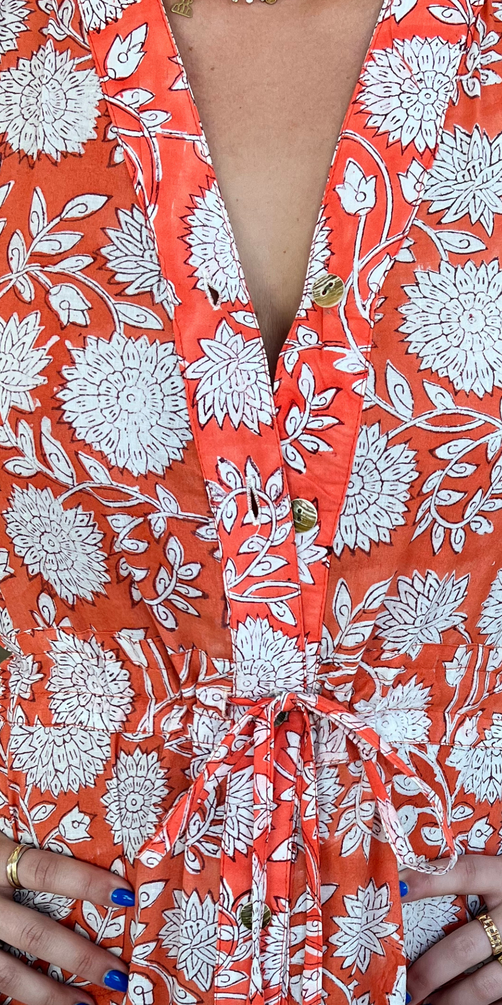 Orange Button Dress