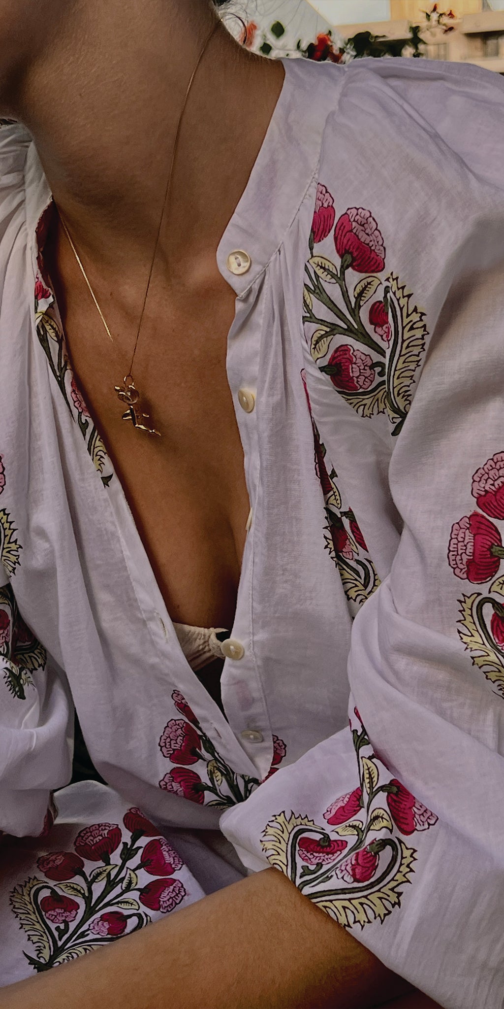 Pink Mughal Flower Kurta