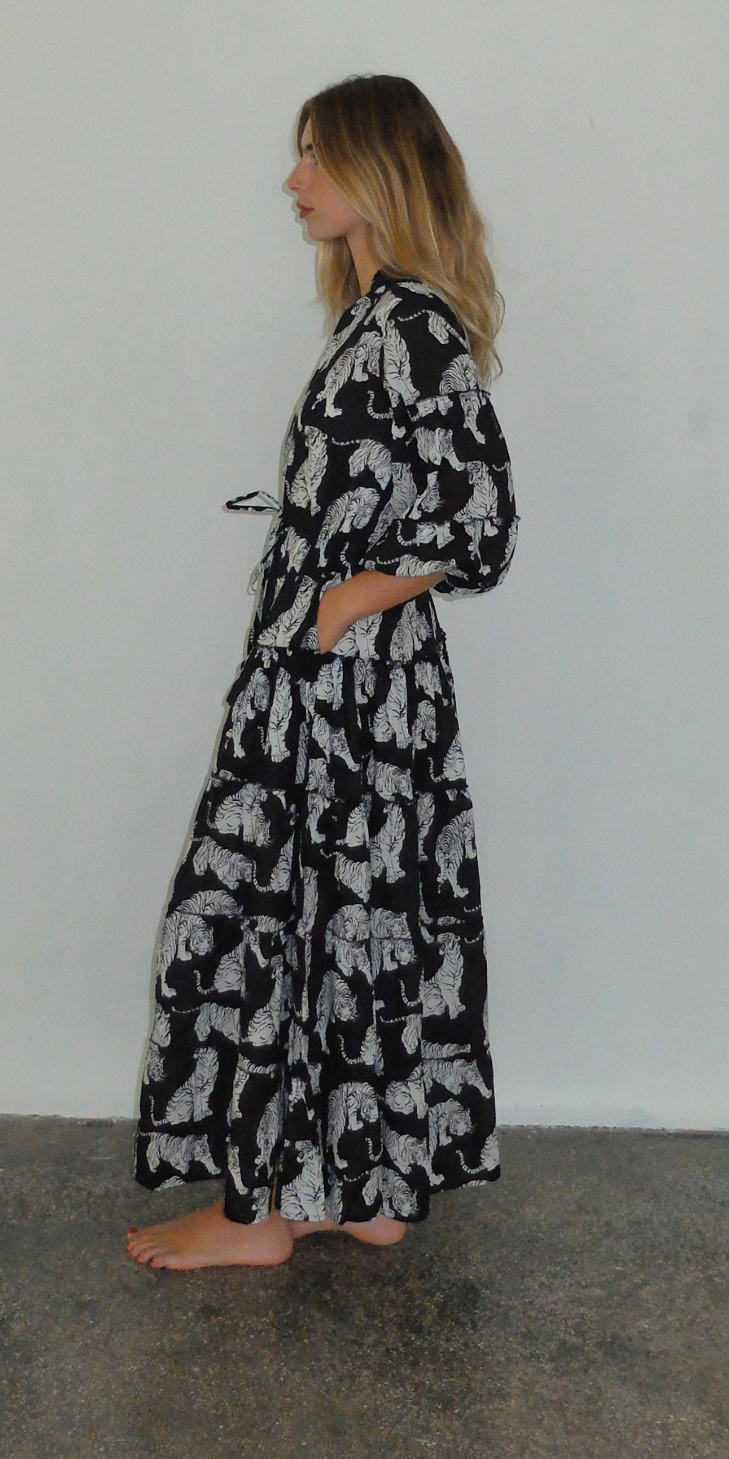 White Tiger Long Mao Dress