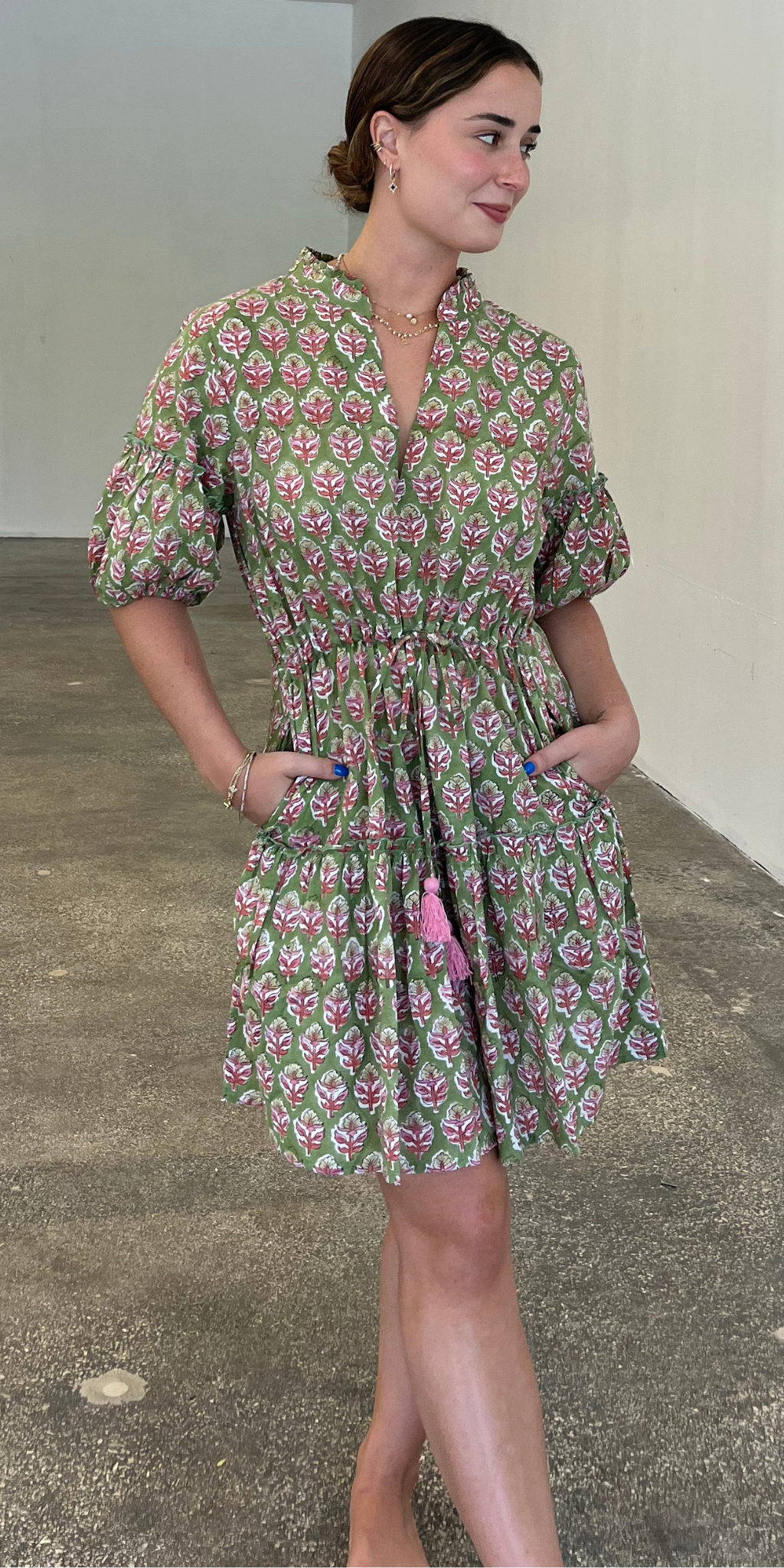 Green Apple Short Mao Dress