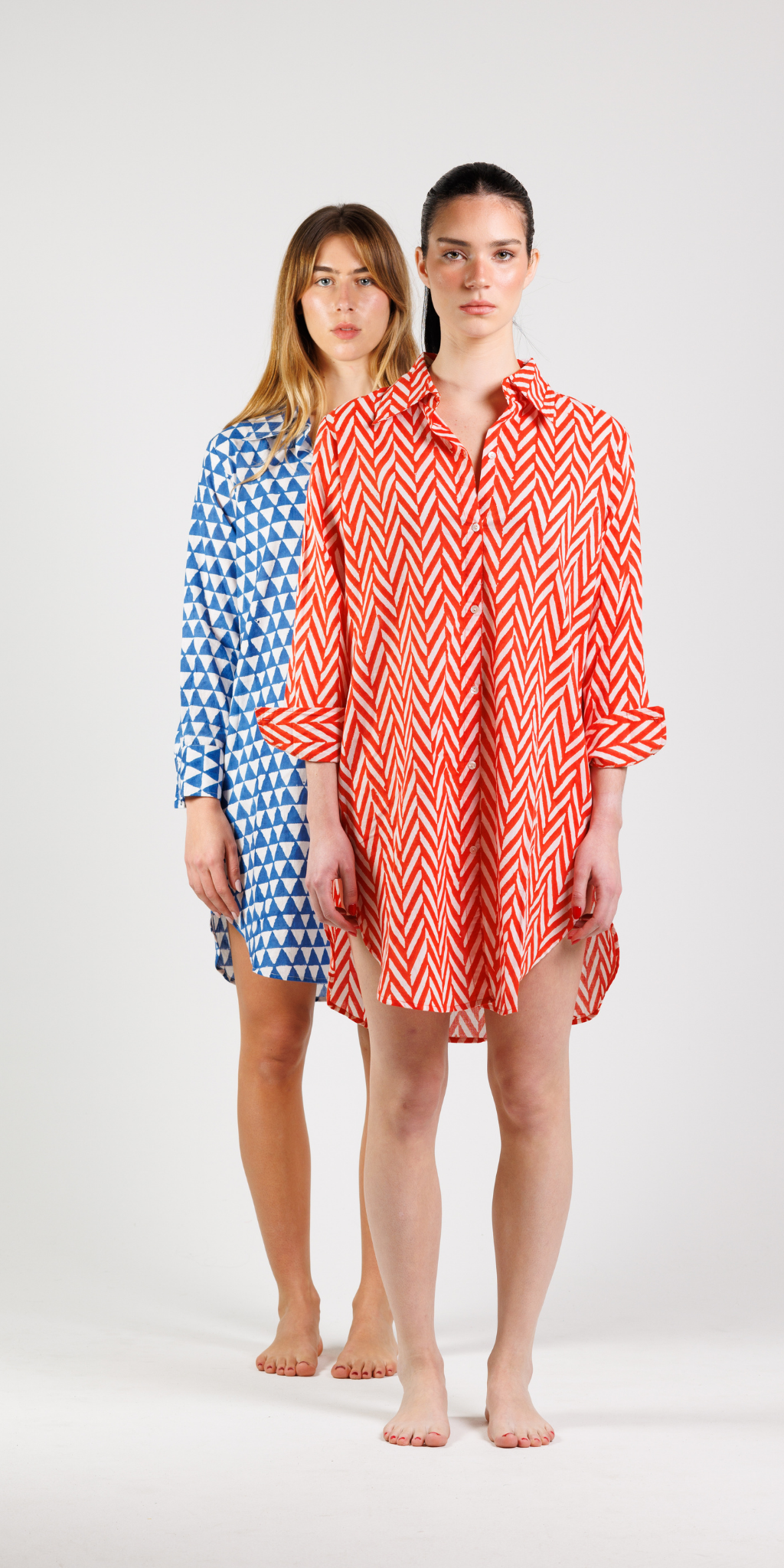 Brick Red Geo Button Down Shirt
