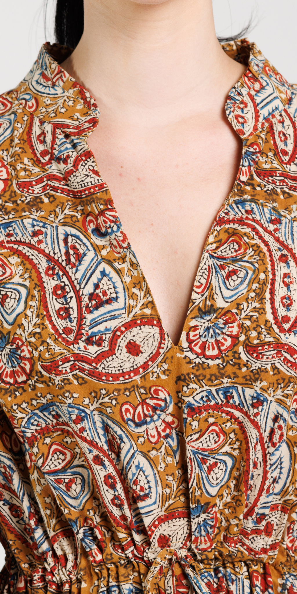 Kshirpa Bagru Long Mao Dress