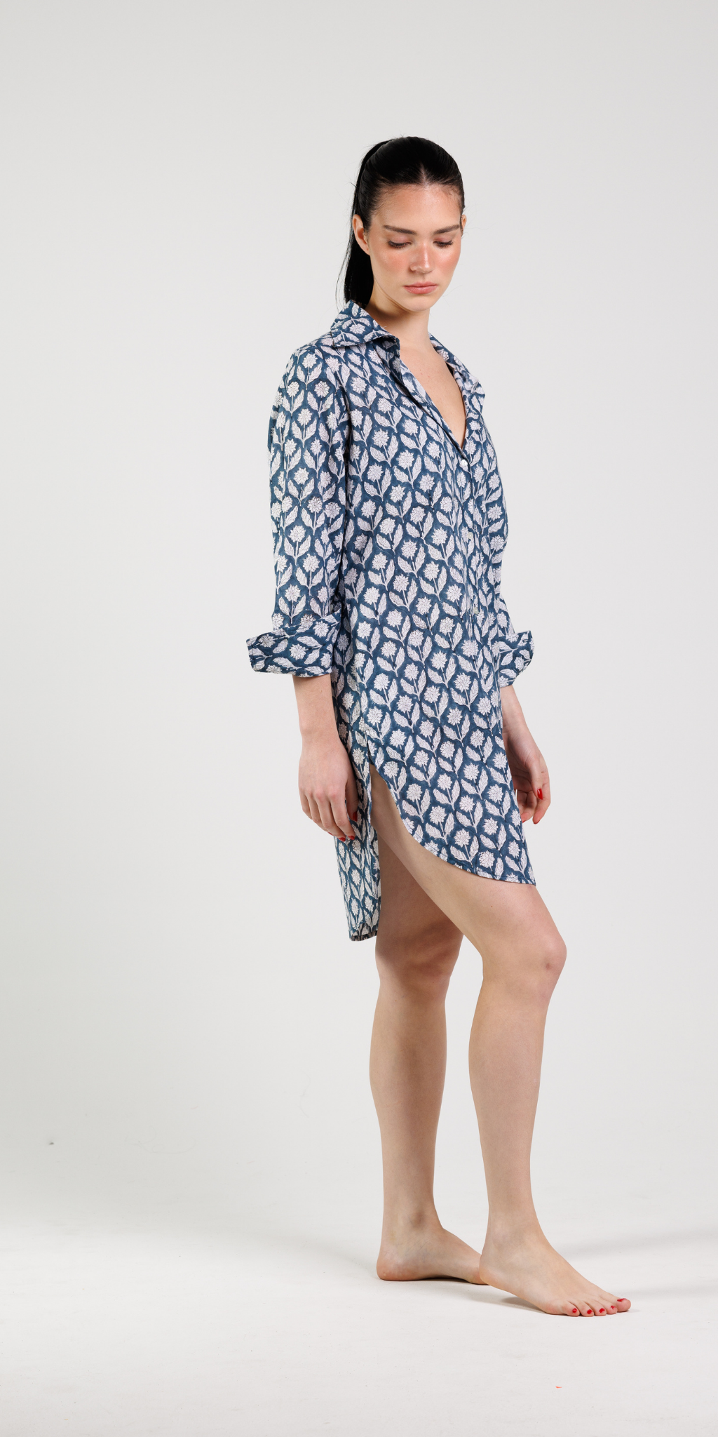 Navy Buti Button Down Shirt