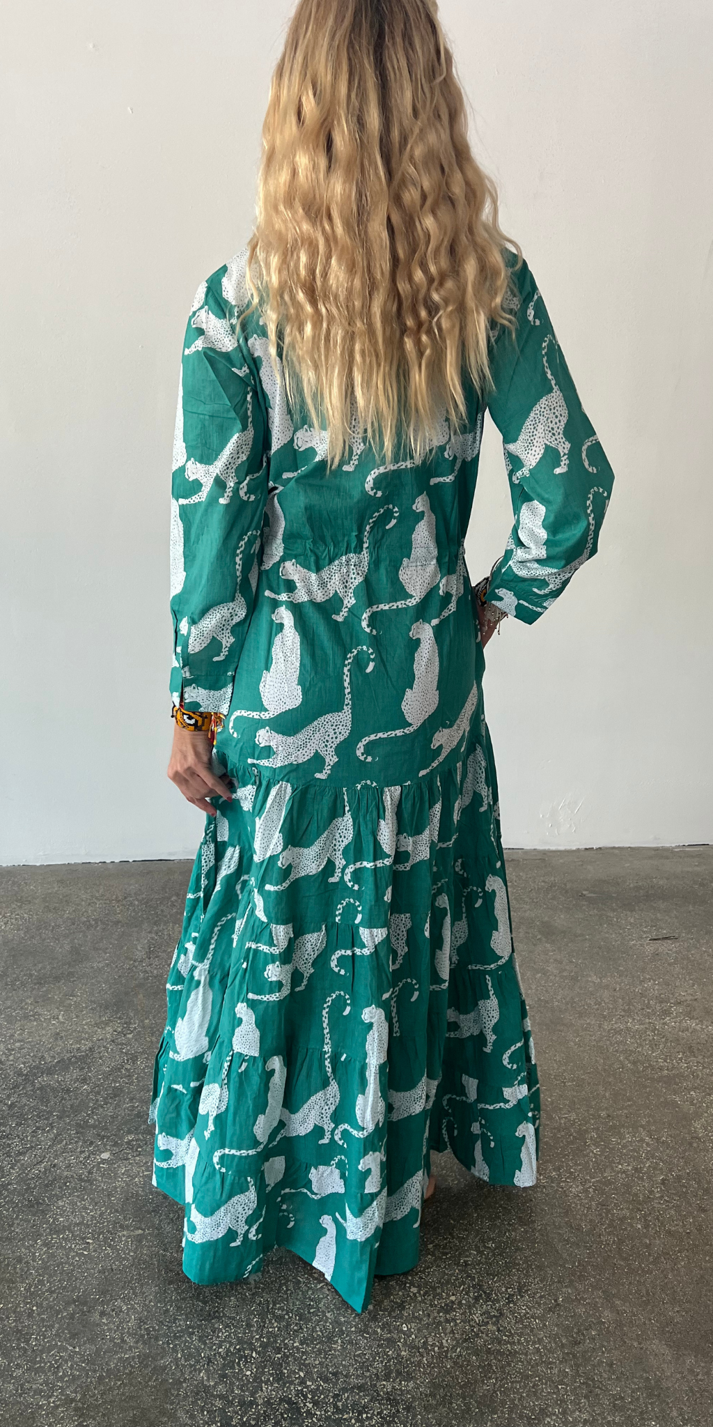 Green Panther Shirt Dress