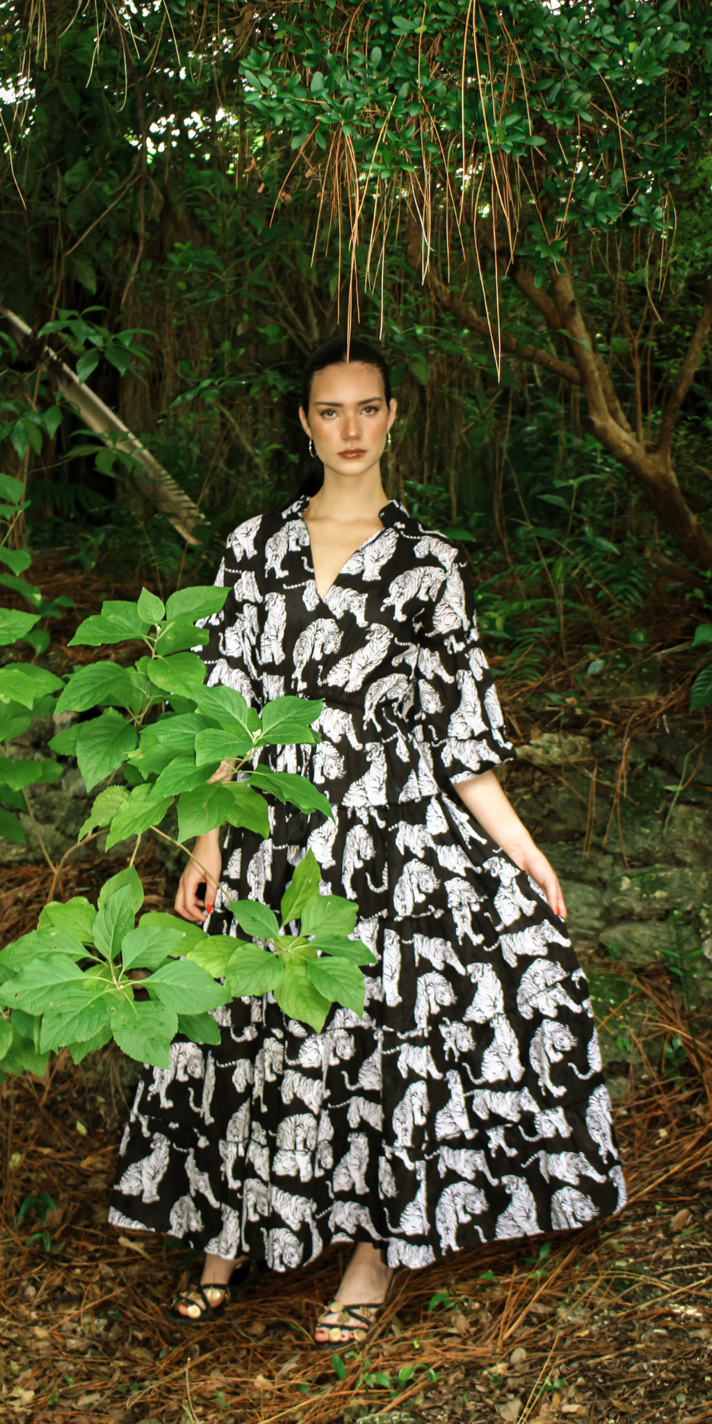 White Tiger Long Mao Dress