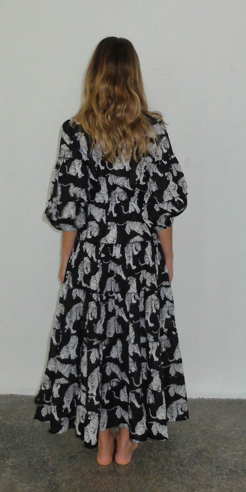 White Tiger Long Mao Dress