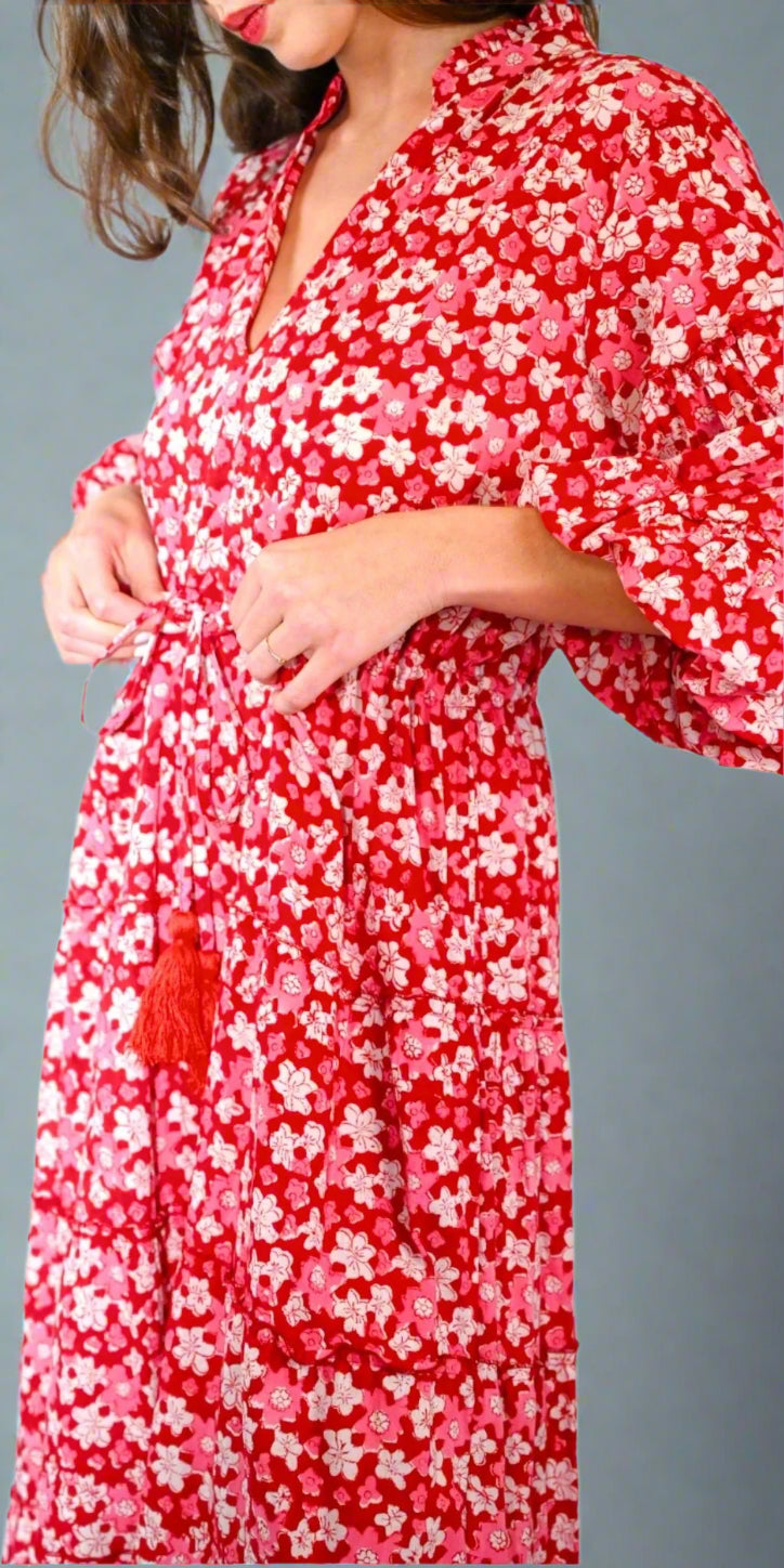 Ruby Flora Long Mao Dress