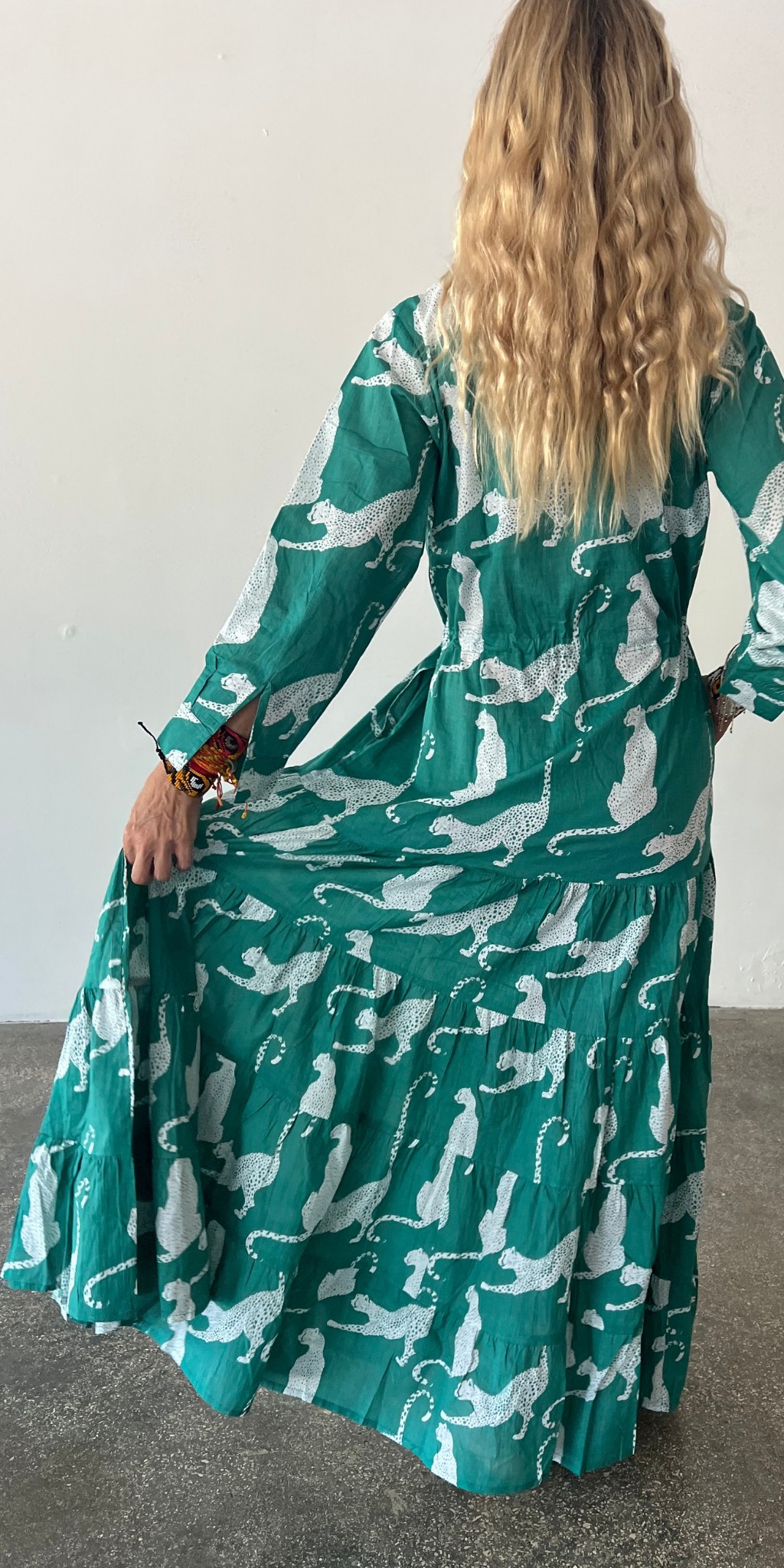 Green Panther Shirt Dress