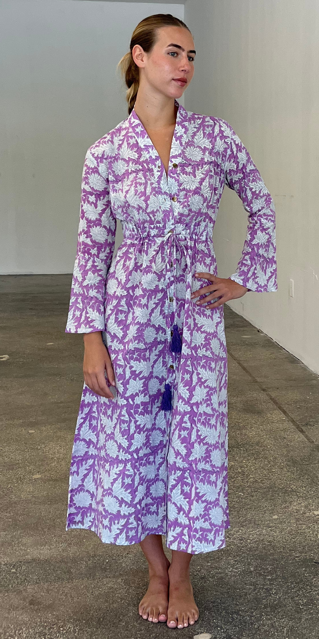 Purple Button Dress
