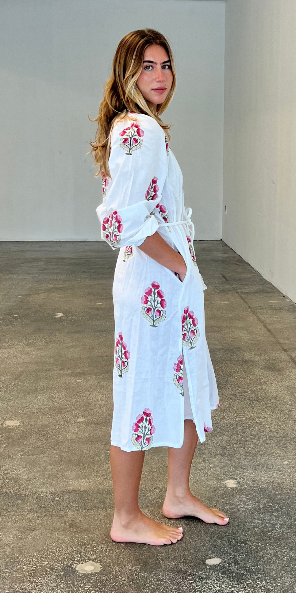 Pink Mughal Flower Kurta