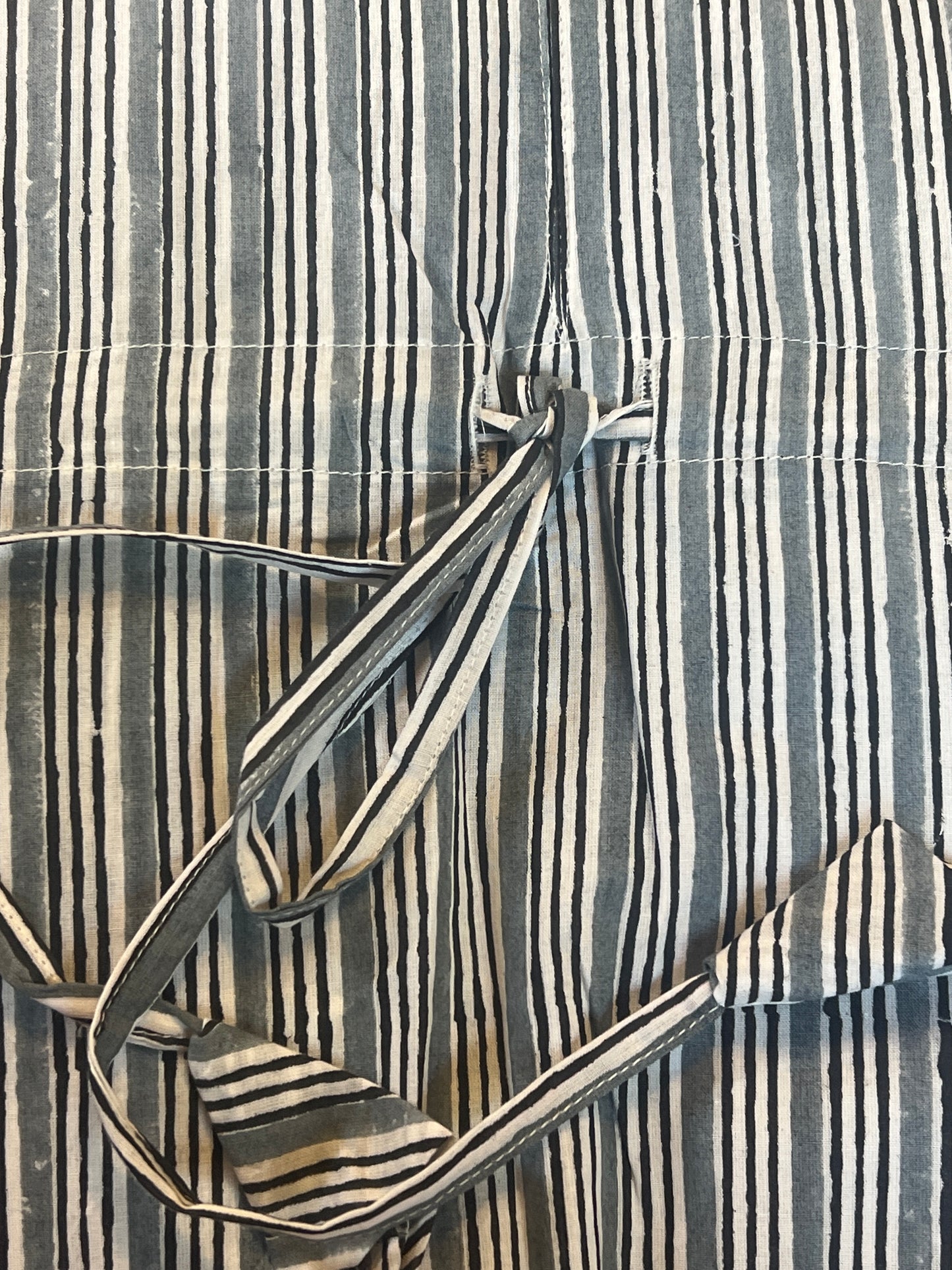 Black & Grey Striped Long Shirt Dress