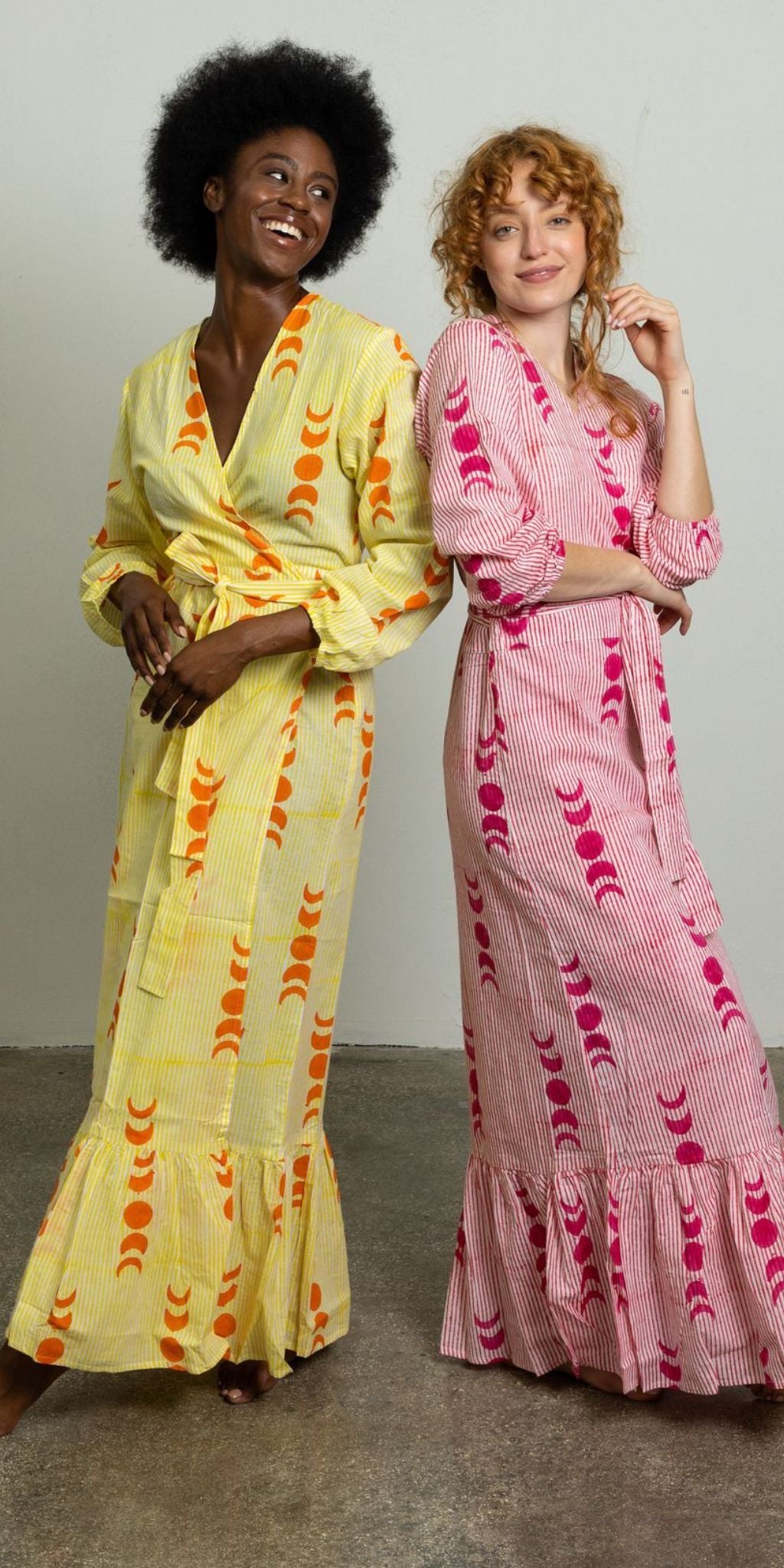Pink Phases of the Moon Wrap Dress