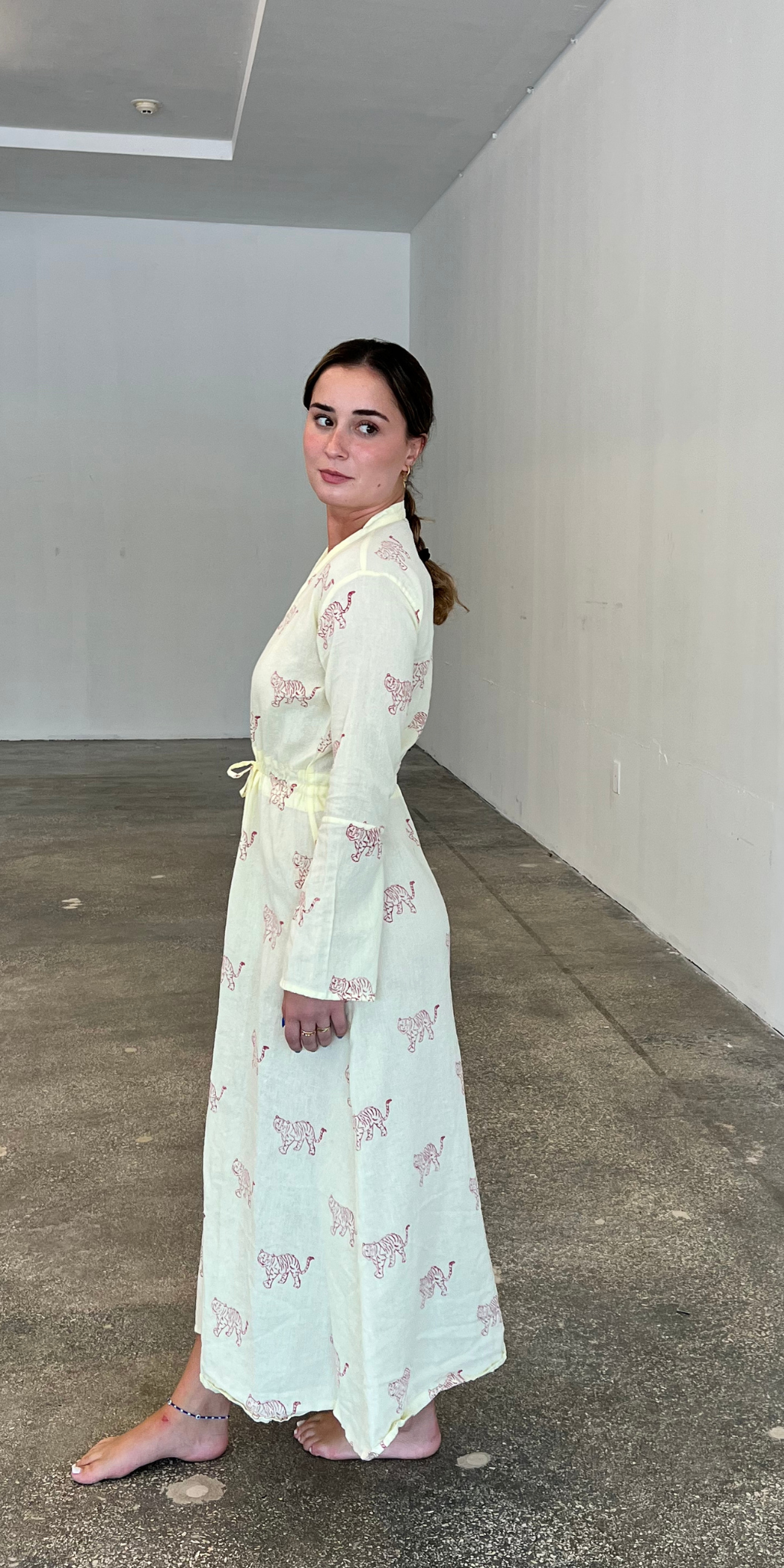 Yellow Tiger Button Down Dress