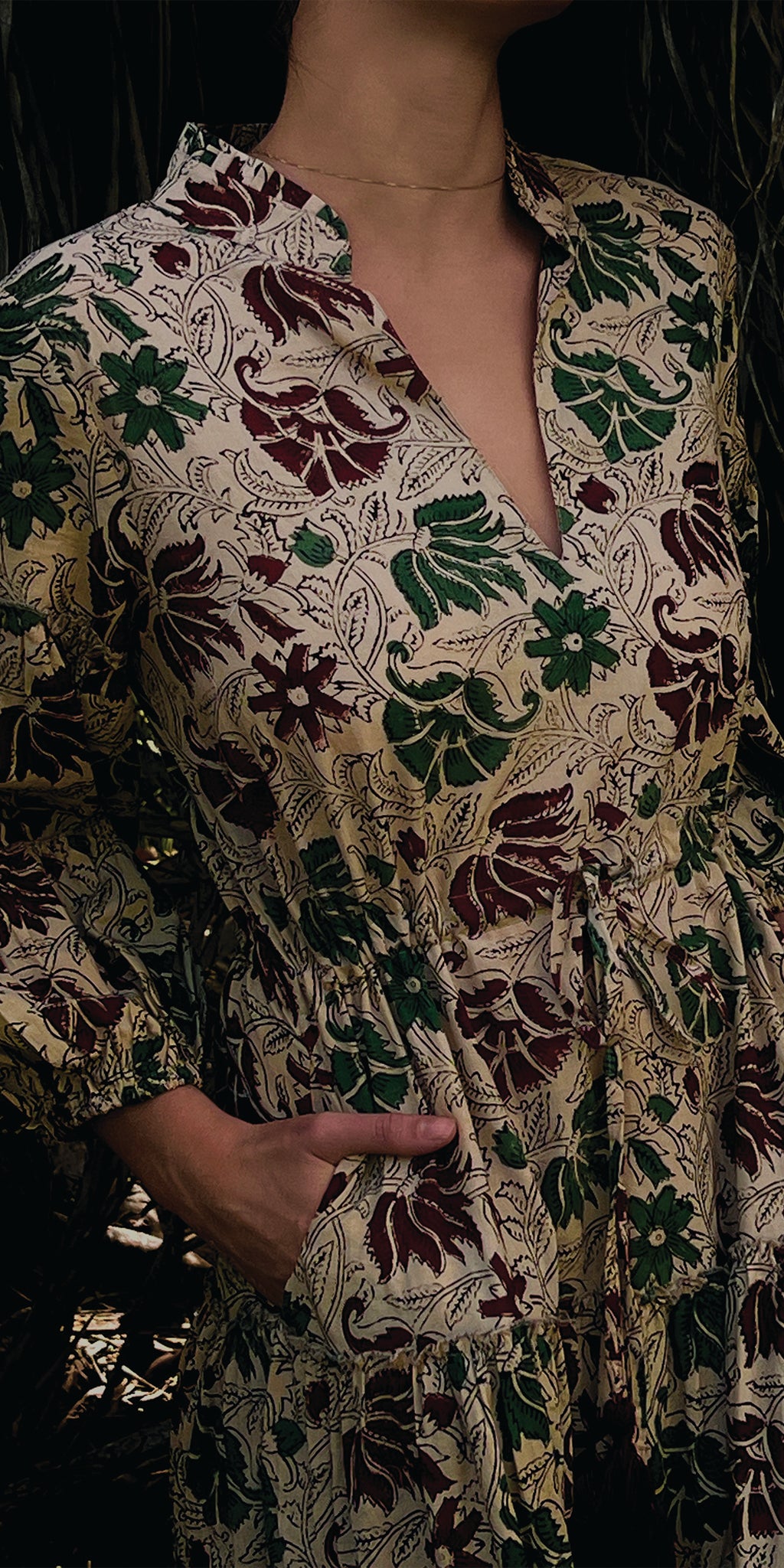 Chai Bagru Mao Dress