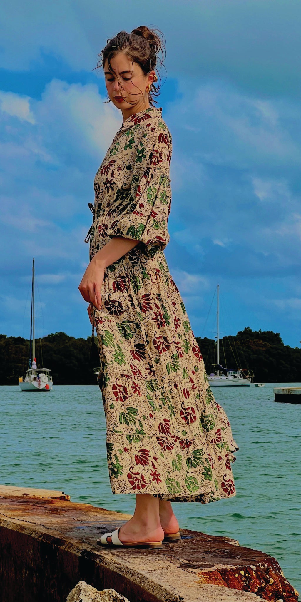 Chai Bagru Mao Dress