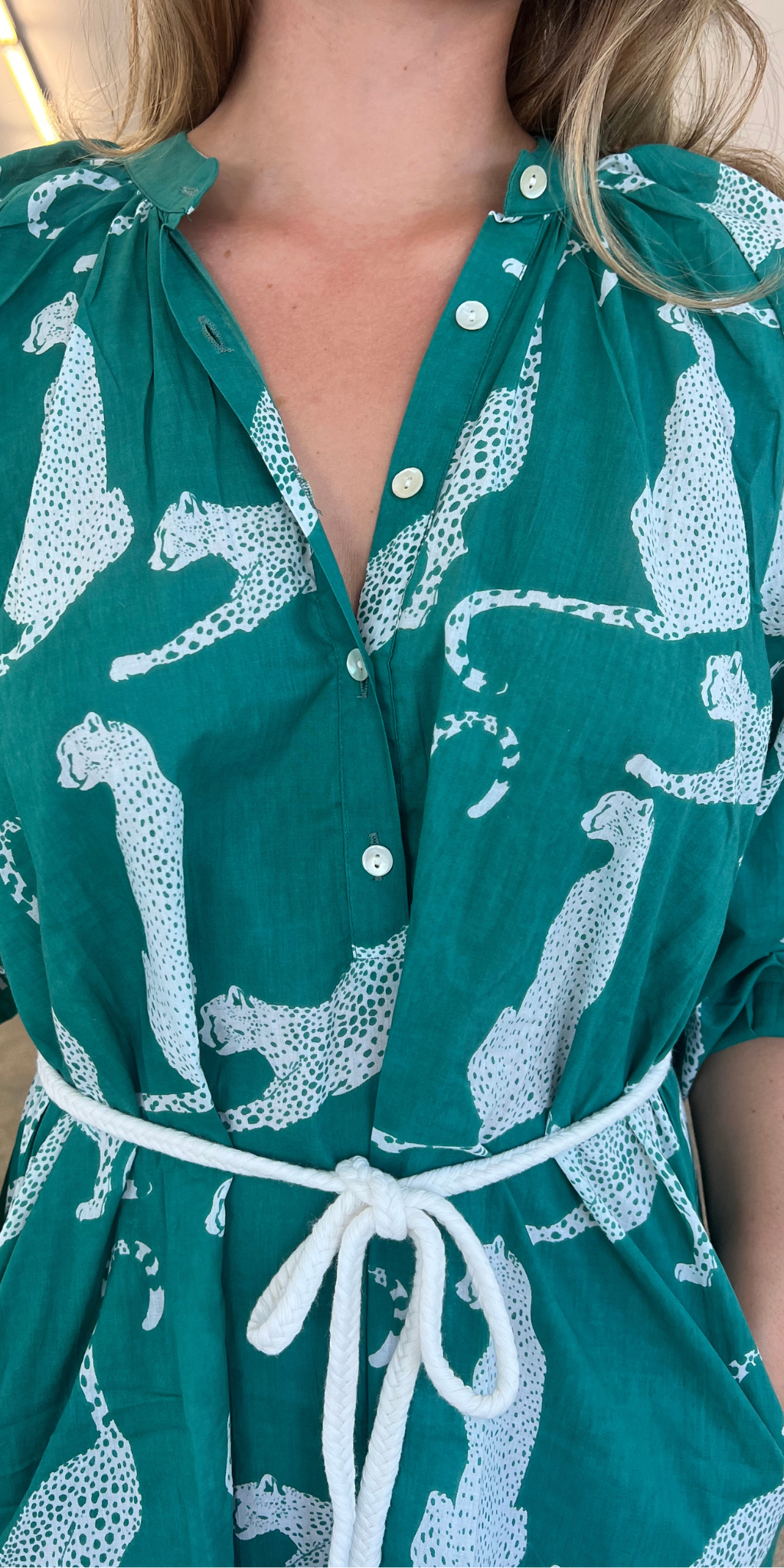 Green Panther Kurta