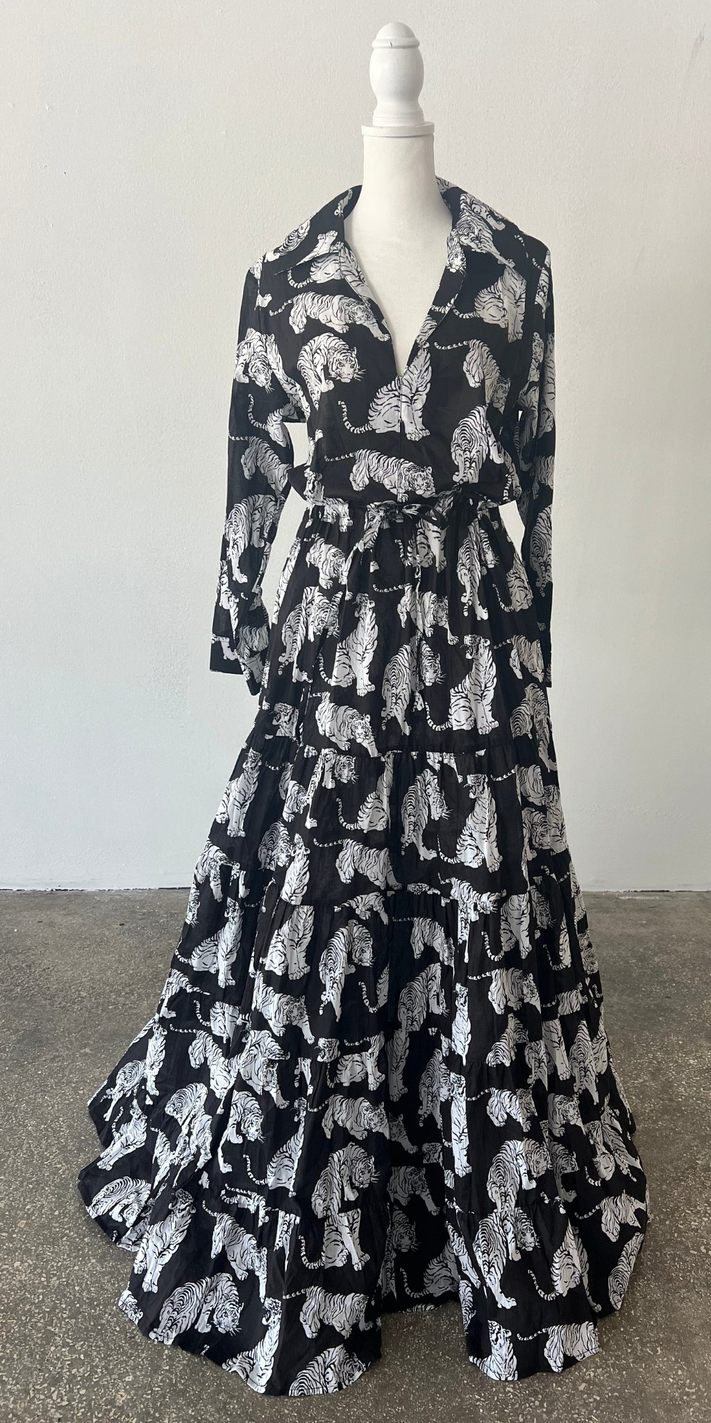 White Tiger Shirt Dress