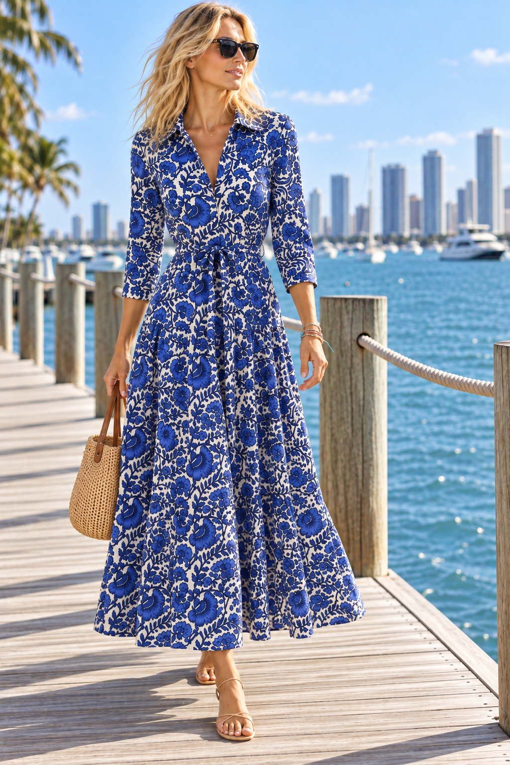 Capri Blue Shirt Dress