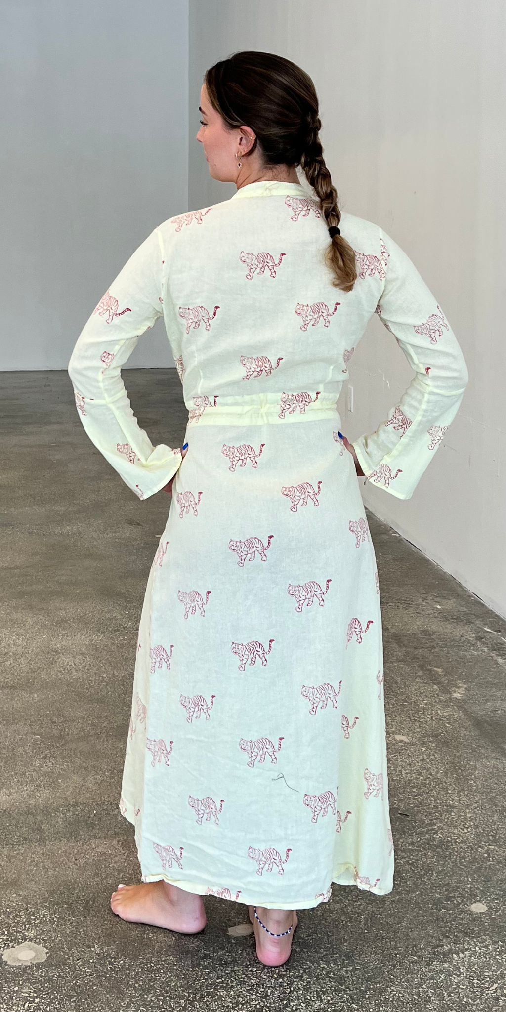 Yellow Tiger Button Down Dress