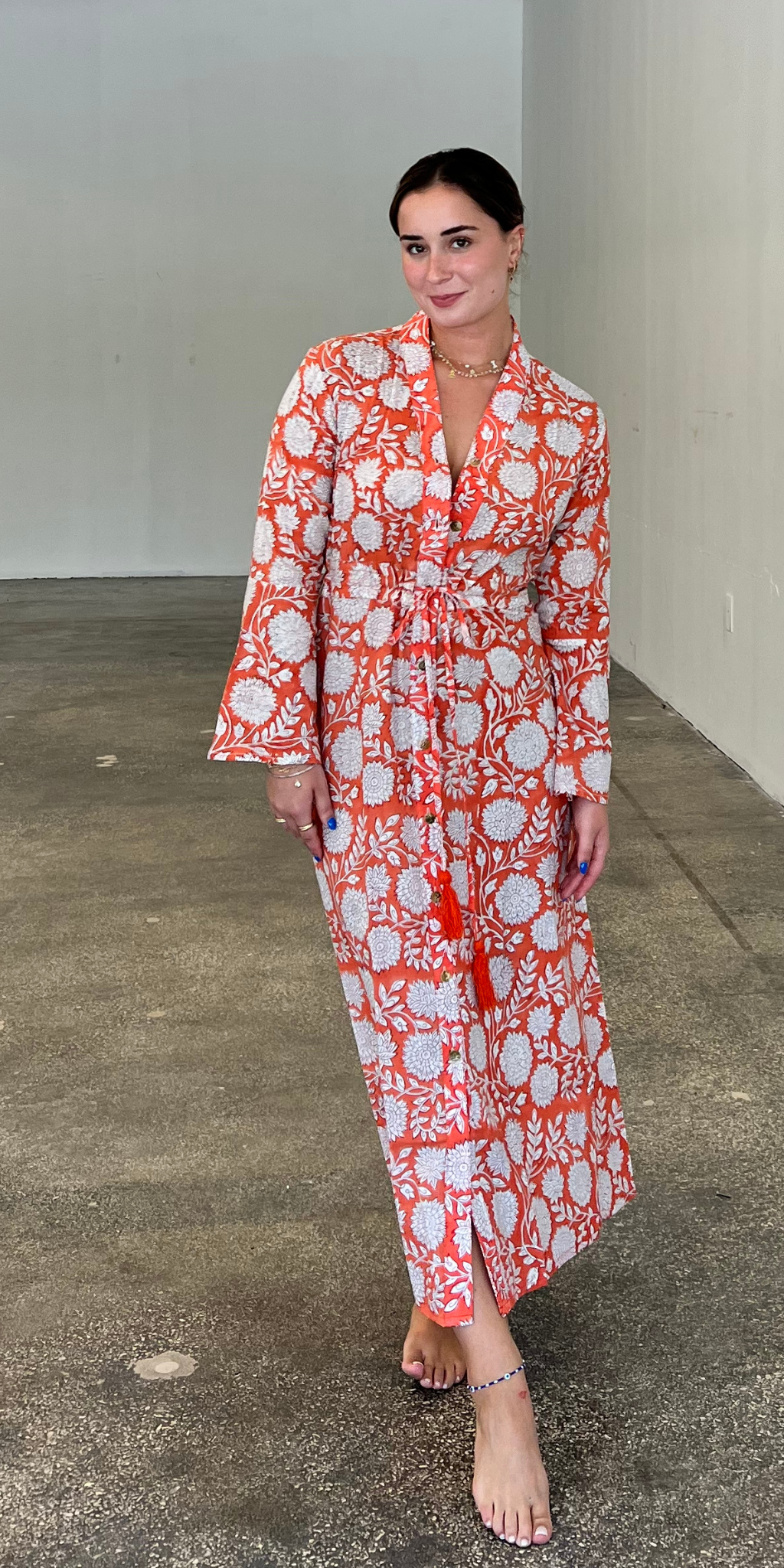 Orange Button Dress