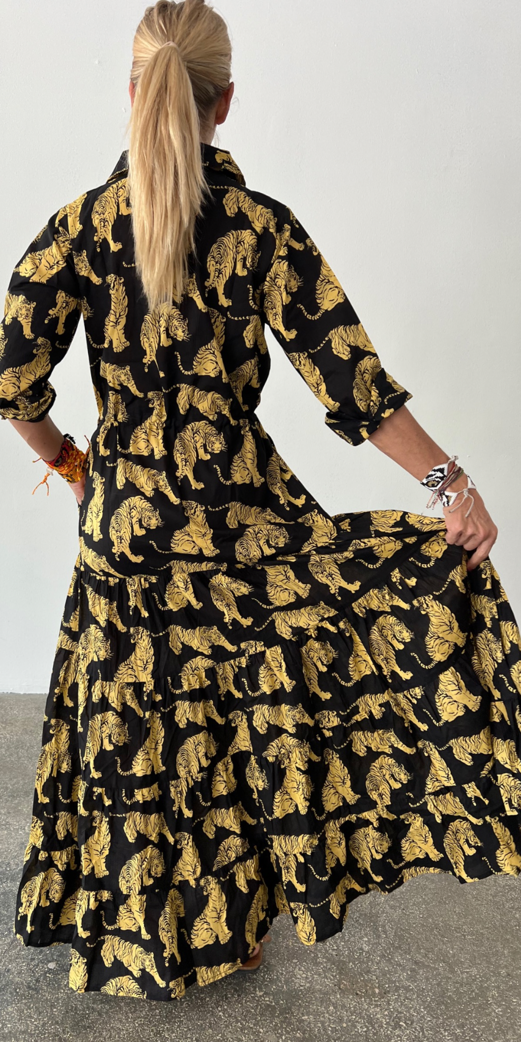 Yellow Tiger Shirt Dress