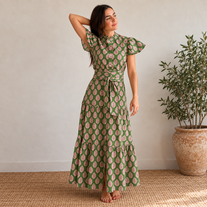 Apple Green Cap Sleeve Dress
