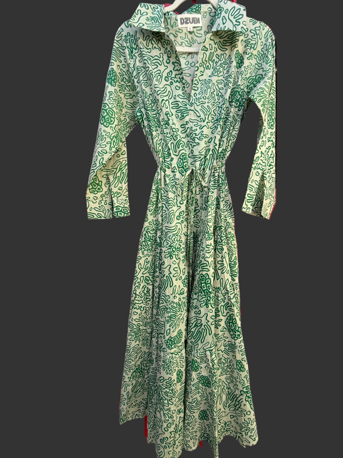 Green Coral Shirt Dress