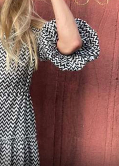 Chevron Wonderer Mao Dress