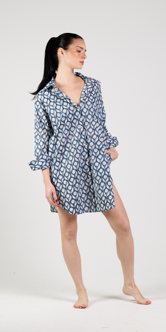Navy Buti Button Down Shirt