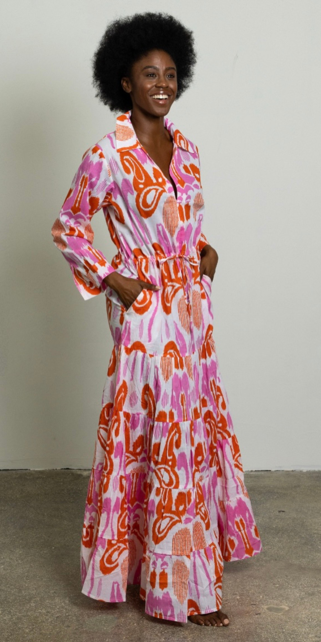 Bubblegum Ikat Shirt Dress