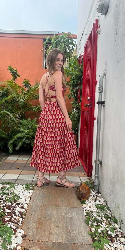 Crimson Rose Twist Dress