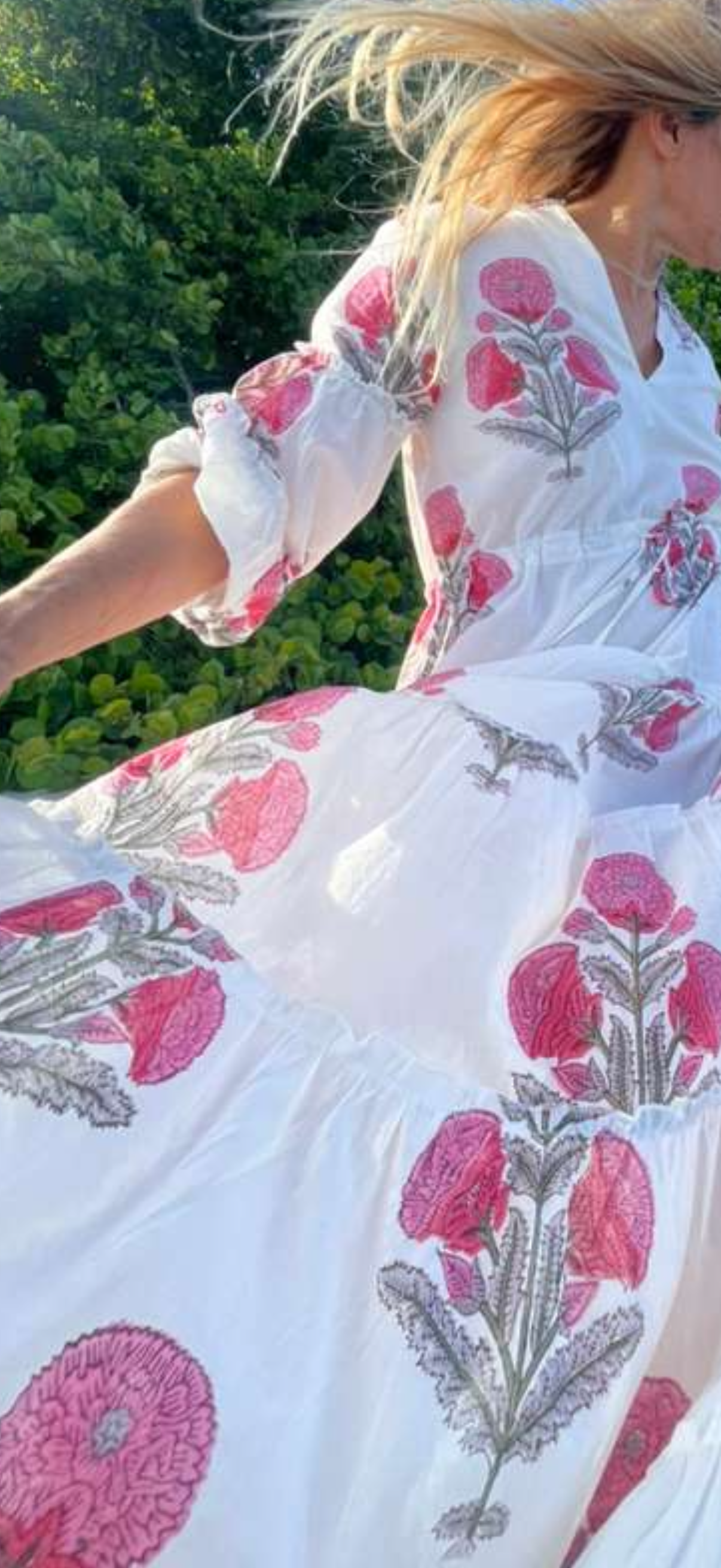 Pink Lotus Long Mao Dress