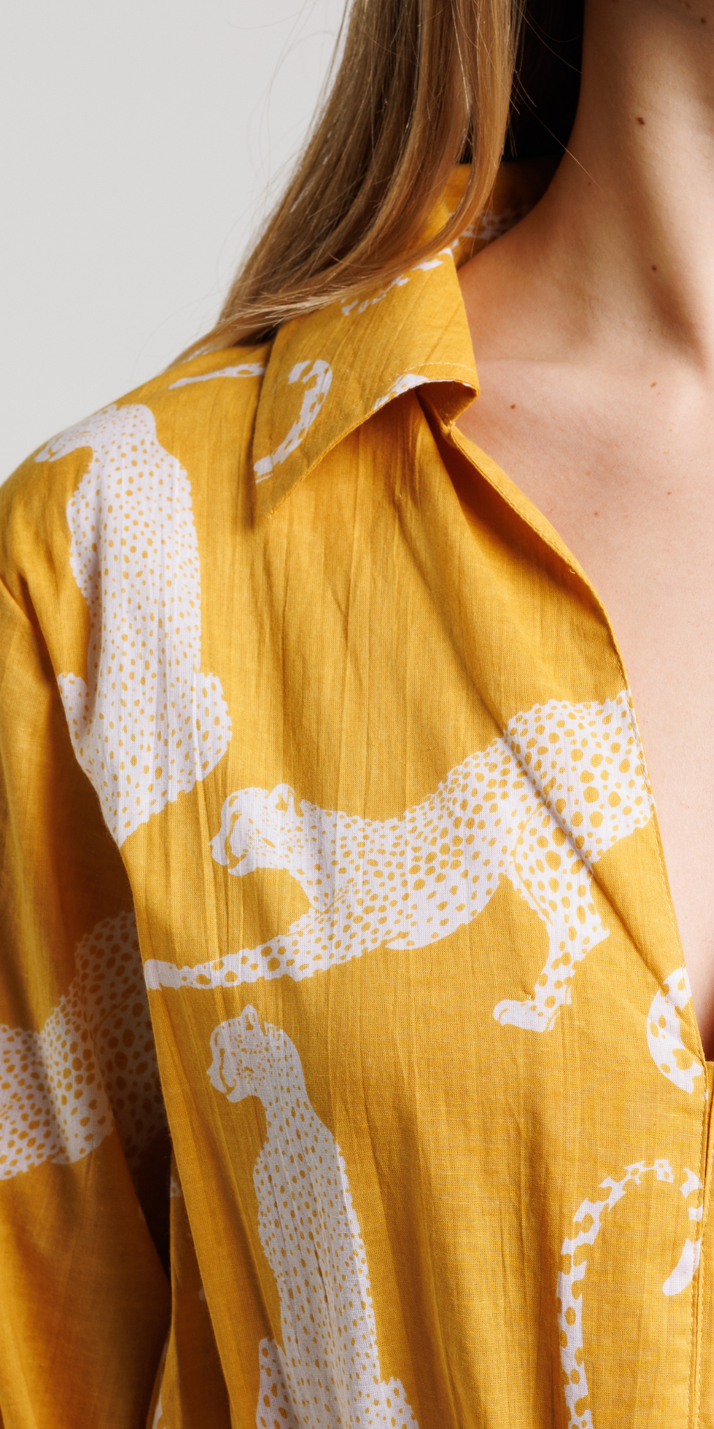 Yellow Panther Shirt Dress