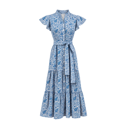 Blue Celestial Cap Sleeve Dress