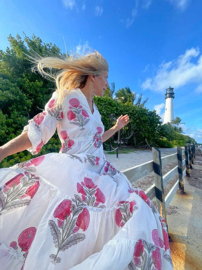 Pink Tide Long Mao Dress