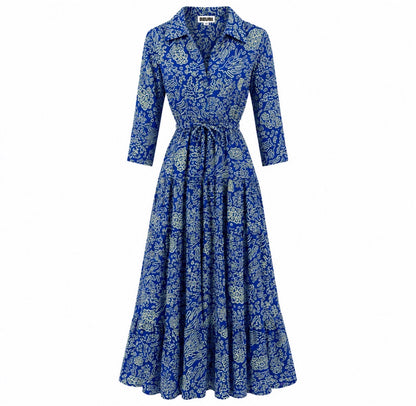Blue Coral Shirt Dress