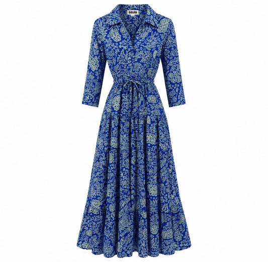 Blue Coral Shirt Dress