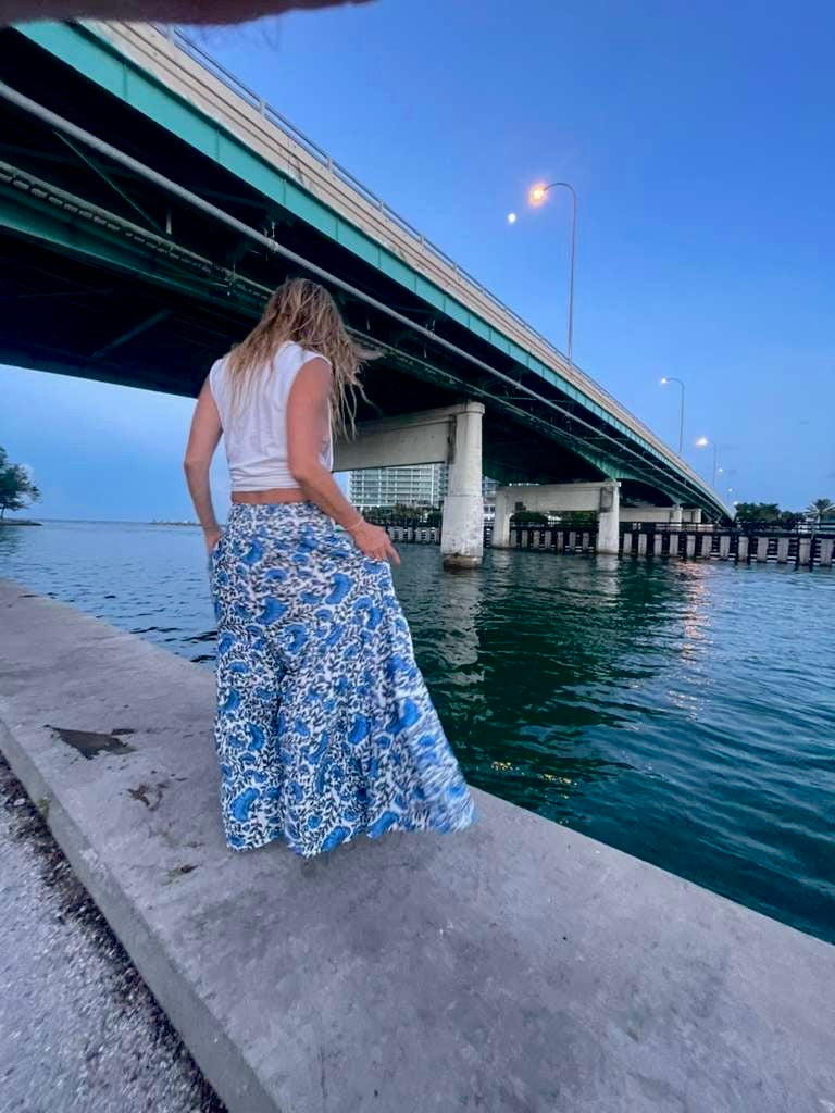 Ocean Blue Tiered Skirt