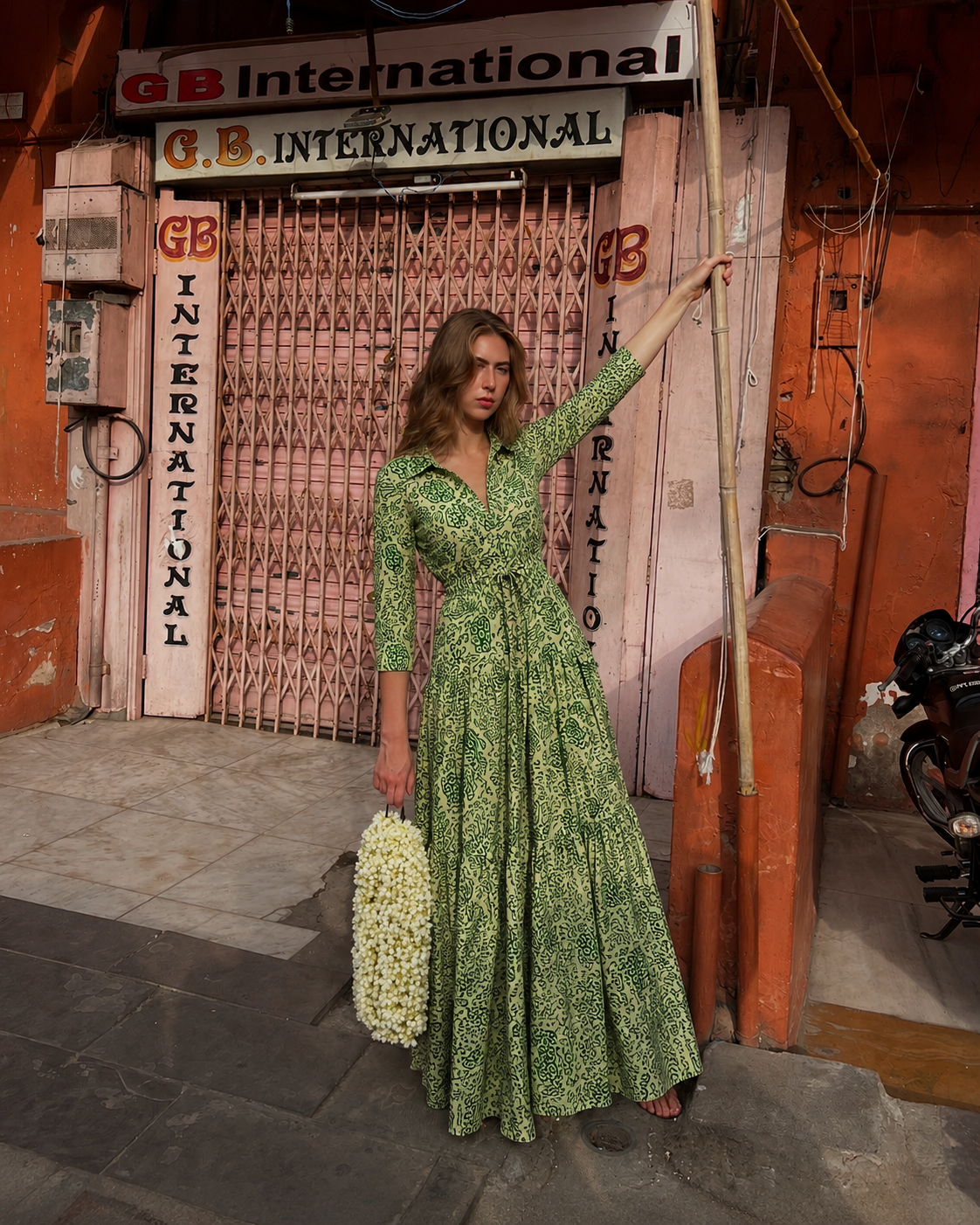 Green Coral Shirt Dress