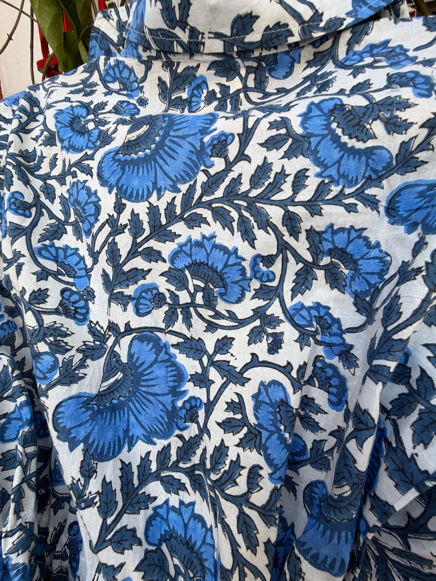 Electric Blue Flora Shirt Dress