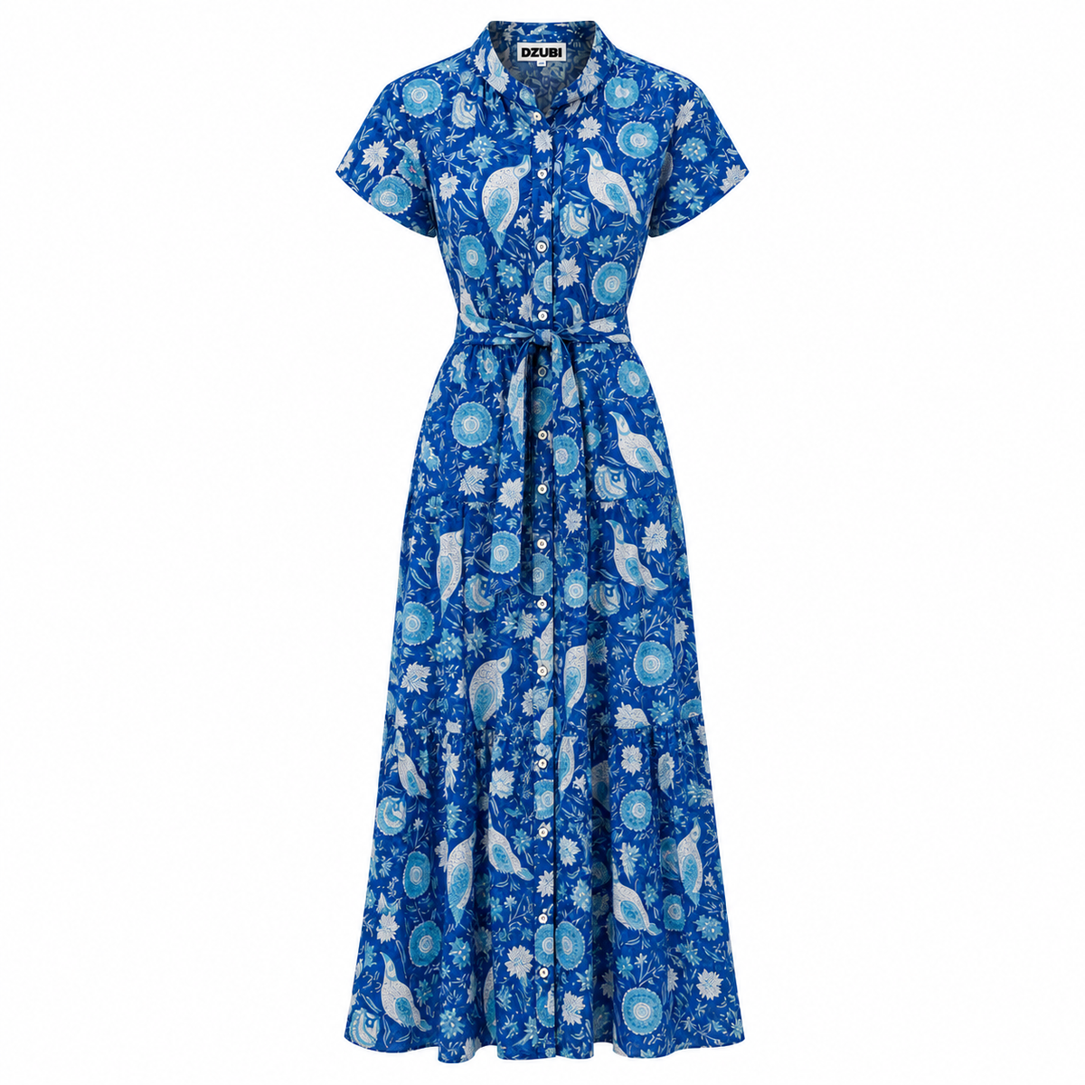 Indigo Birdsong Cap Sleeve Dress