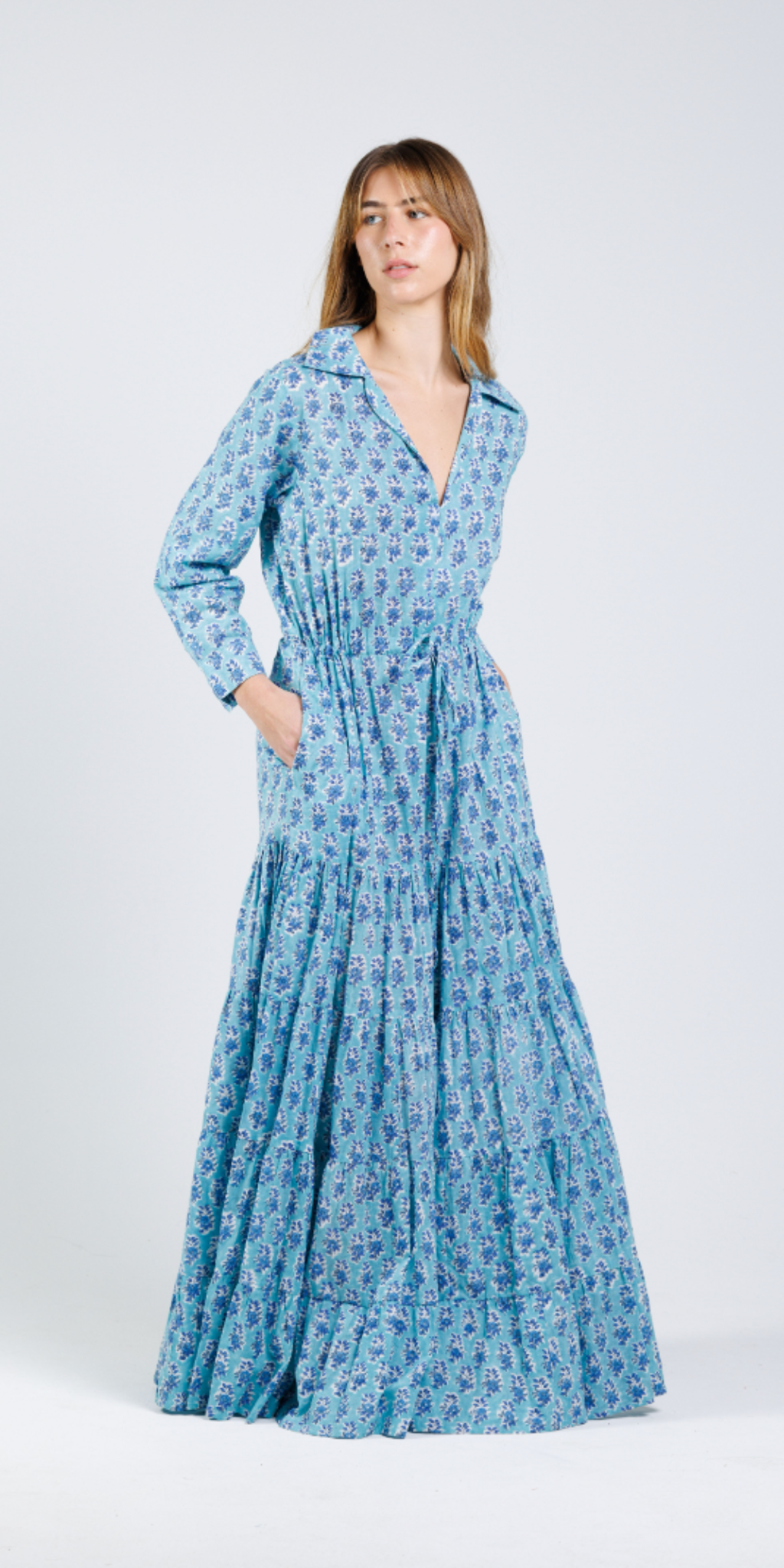blue lagoon dress Dusty Blue Chiffon Lace-Up A-Line Long Bridesmaid Dress – Modsele