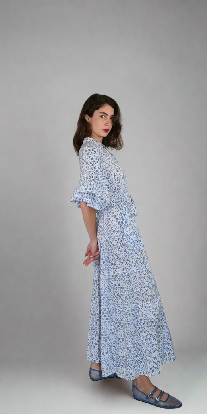 Ripples and Dots Long Mao Dress