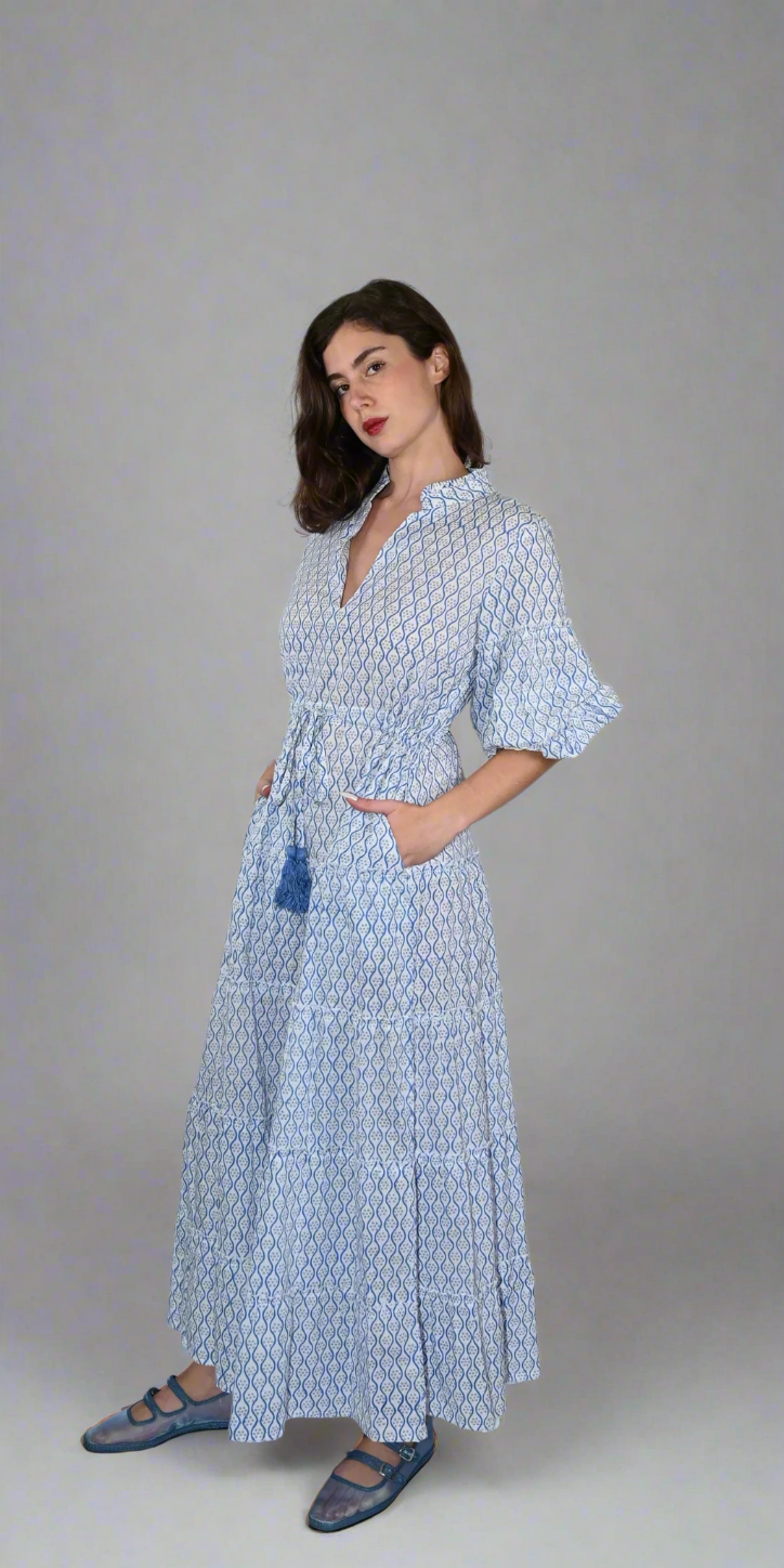 Ripples and Dots Long Mao Dress