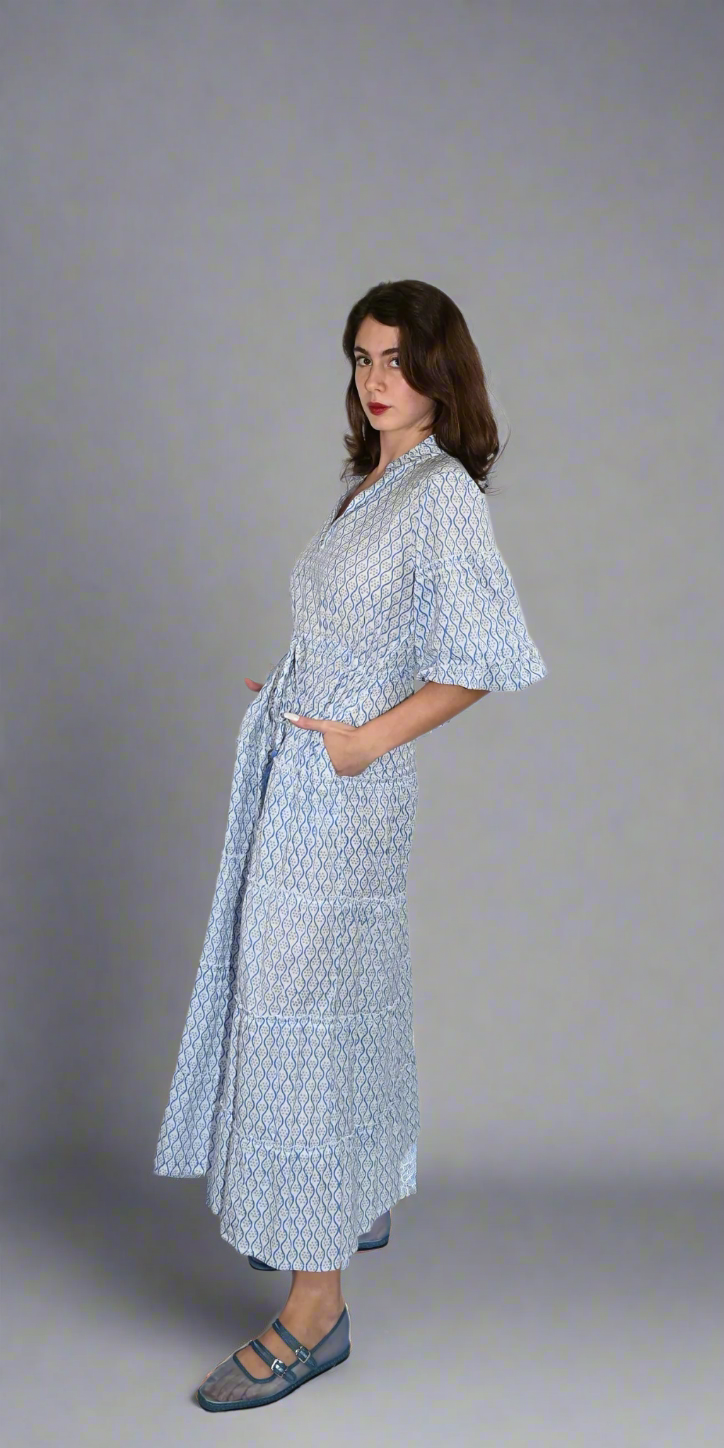 Ripples and Dots Long Mao Dress