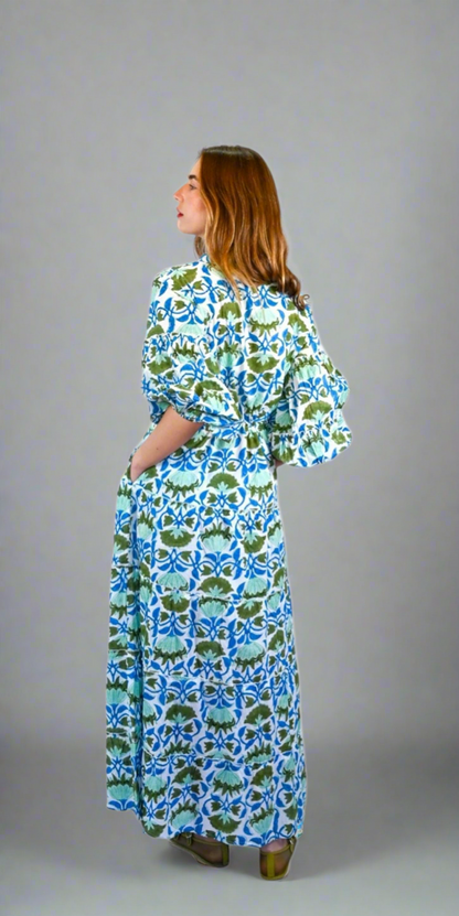 Jade Bloom Long Mao Dress