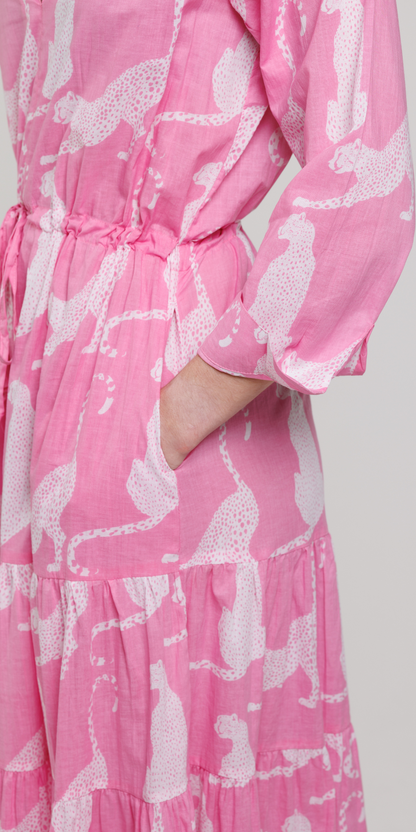 pink panther jersey dress Button down shirt dress