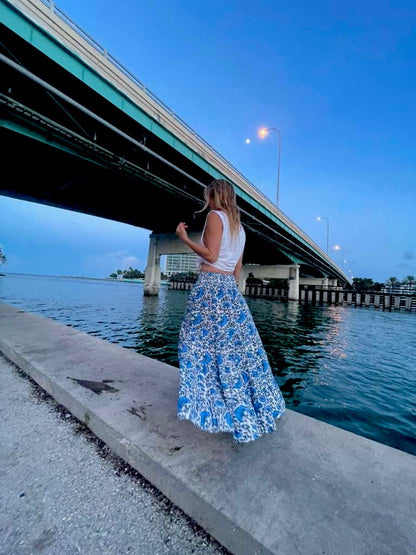 Ocean Blue Tiered Skirt